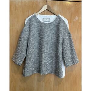 Malene Birger Textured Wool front Cream Blouse Size 40